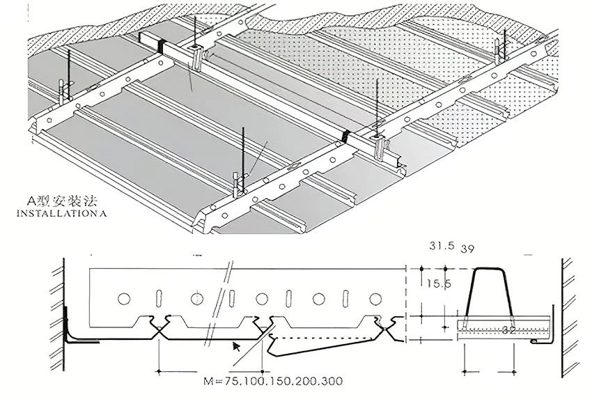 Metal ceiling panels